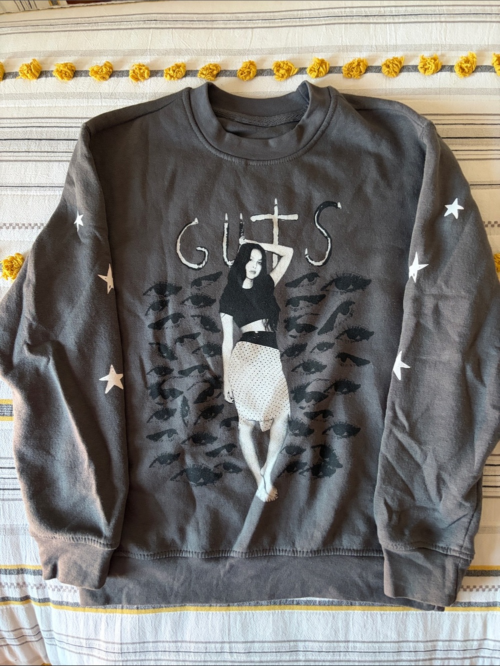 Olivia Rodrigo Guts Graphic Black/Gray Pullover Sweatshirt